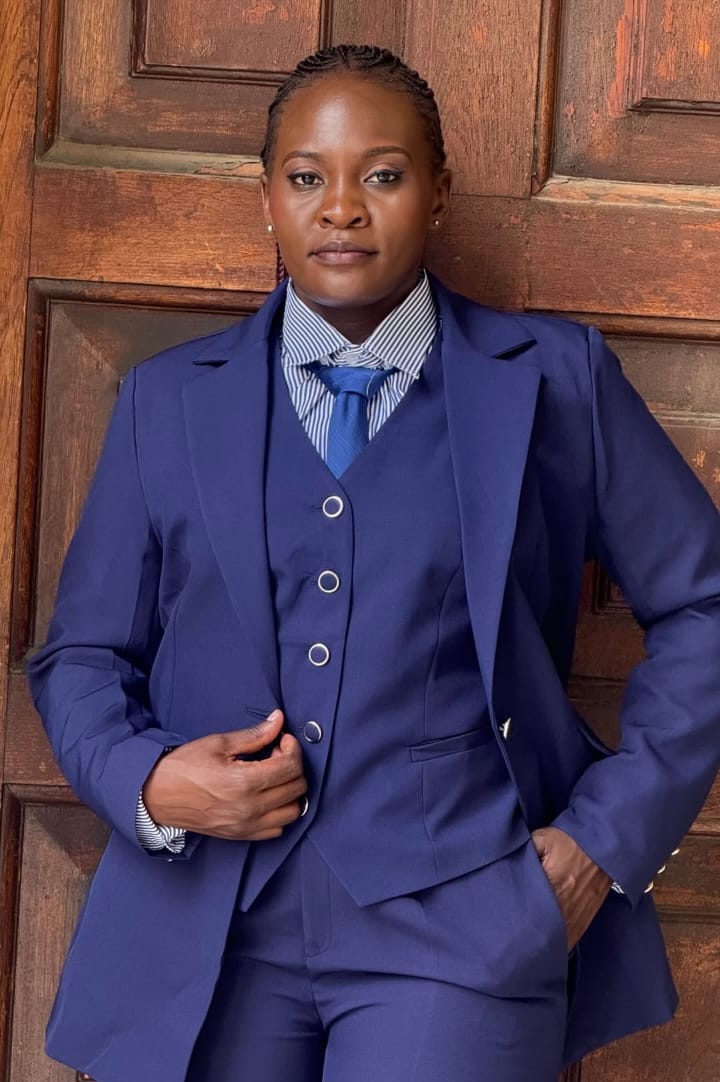 Jeannete Hope Wangara wearing polished tailored corporate fashion