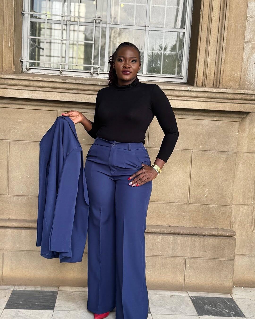 Jeannete Hope Wangara in a polished runway-ready fashion look